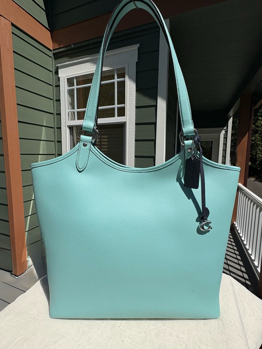 COACH Day Tote In Aqua Blue C6337